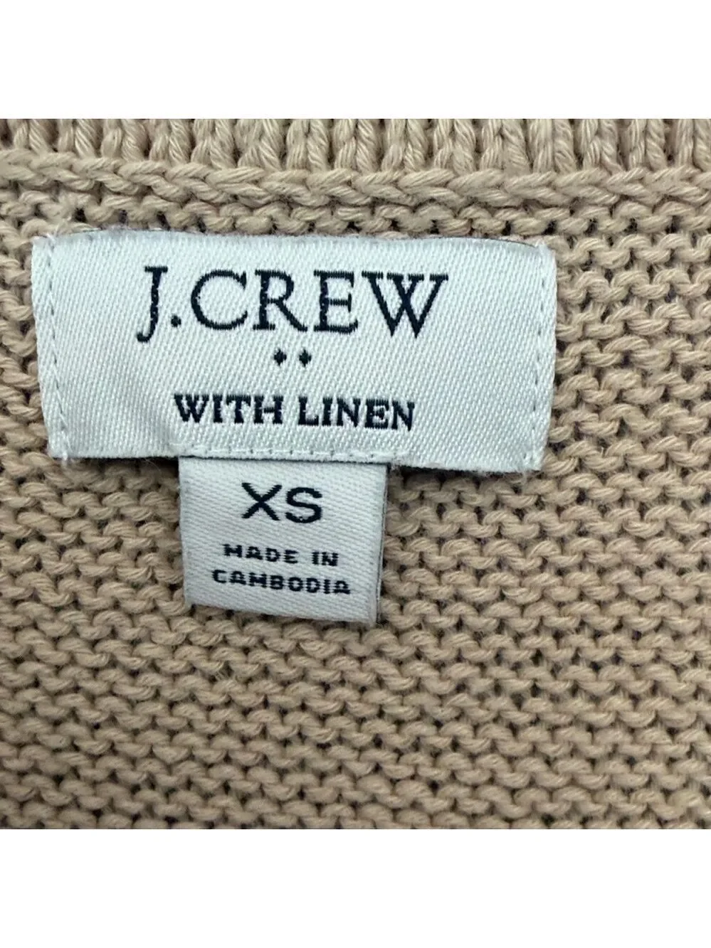 J. Crew Cotton/Tie-Neck Sweater - Tan - Women’s XS